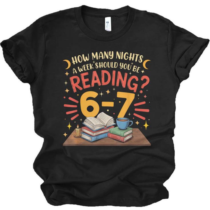 Reading 6 7 Six Seven Meme Slang Teacher Book Lover Unisex Jersey T-Shirt