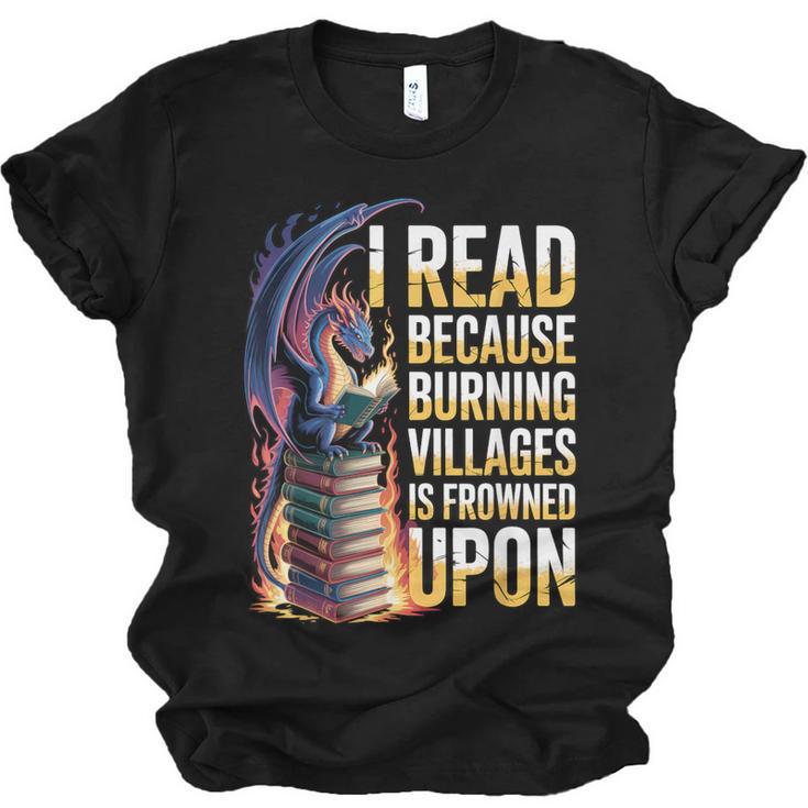 Reading Bookish Dragon Fantasy Unisex Jersey T-Shirt