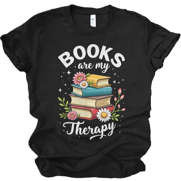 Reading Books Are My Therapy Unisex Jersey T-Shirt