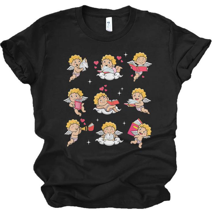 Reading Cupids Books Valentine's Day Teachers Book Lovers Unisex Jersey T-Shirt