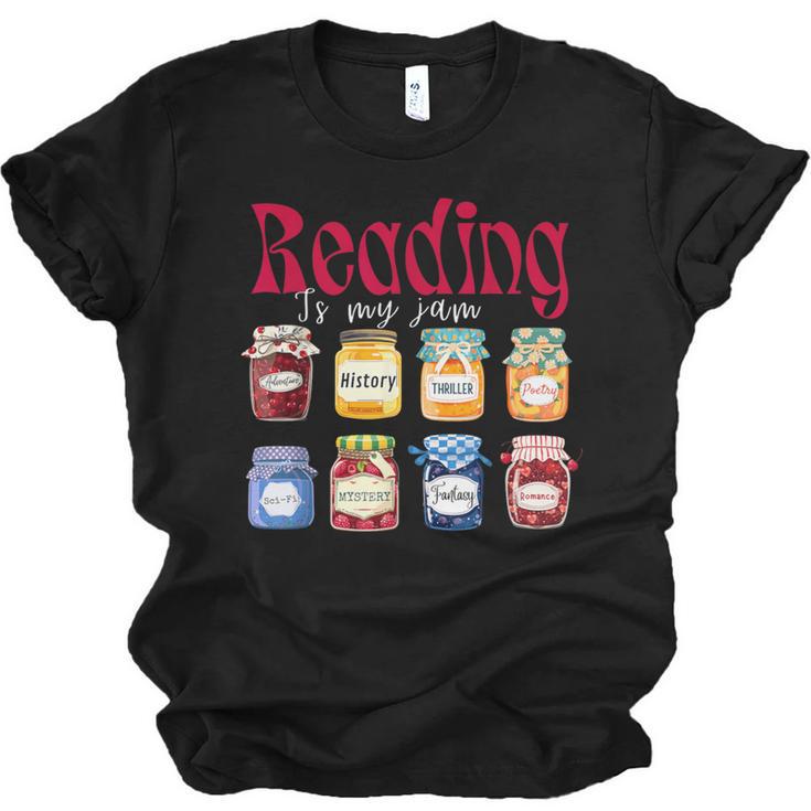 Reading Is My Jam Teacher Student Book Lovers Unisex Jersey T-Shirt