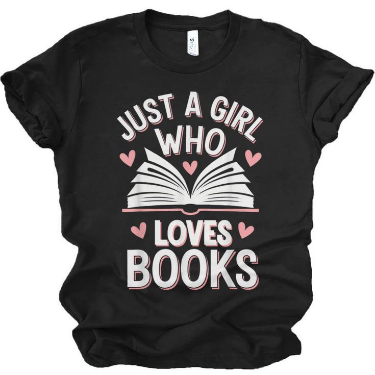Reading Just A Girl Who Loves Books Unisex Jersey T-Shirt