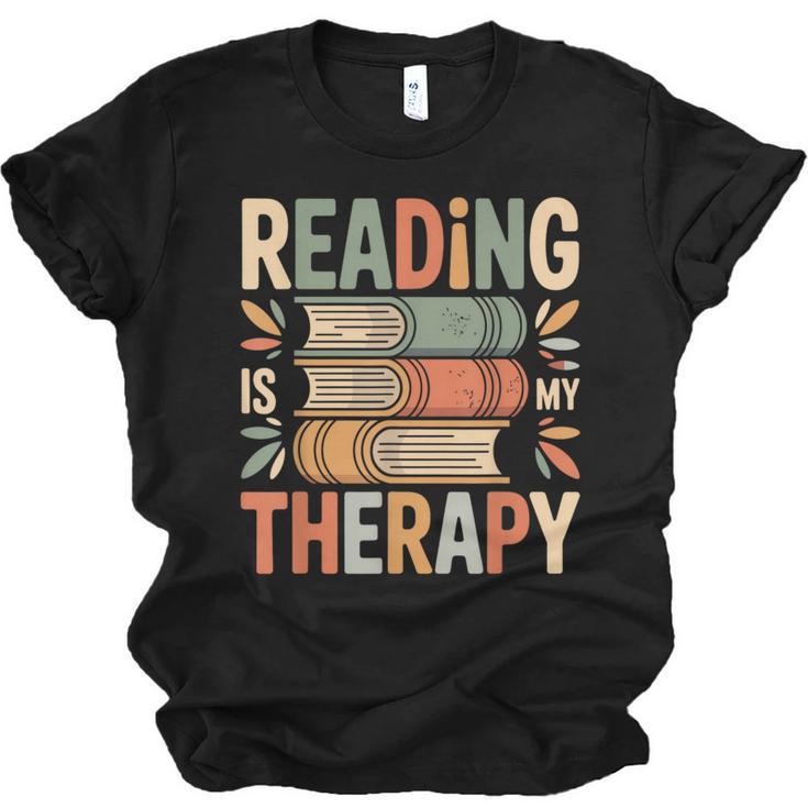 Reading Is My Therapy Book Lover Unisex Jersey T-Shirt