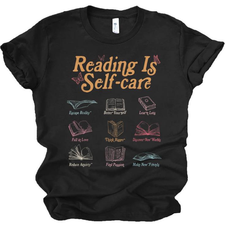Reading Is Self Care Mental Health Read More Book Unisex Jersey T-Shirt