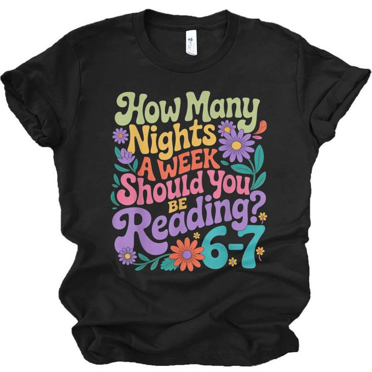 Reading Six Seven Meme Book Lover 67 Teacher 6 7 Unisex Jersey T-Shirt