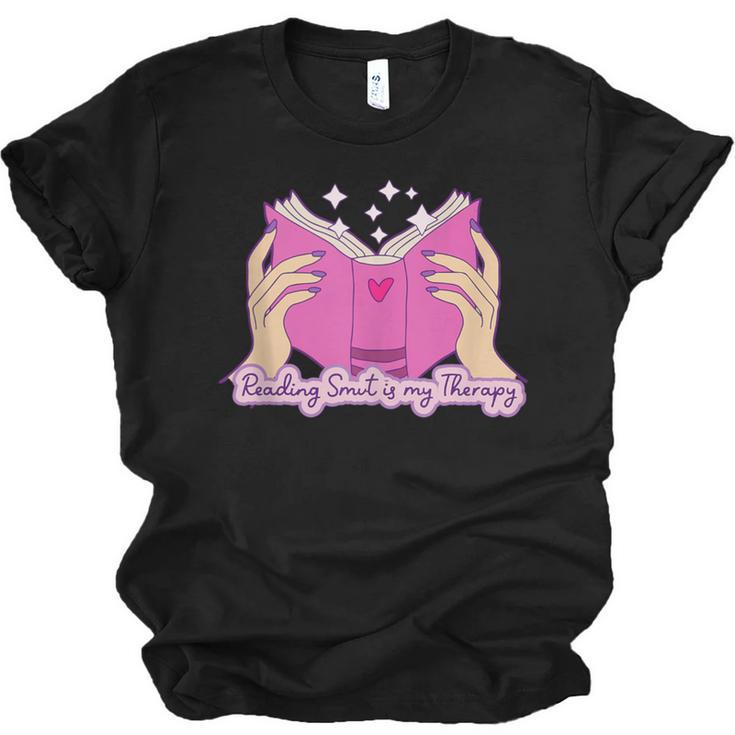 Reading Smut Is My Therapy Romance Book Reader Humor Unisex Jersey T-Shirt