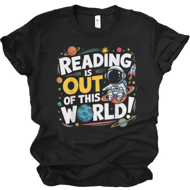 Reading Is Out Of This World Space Book Lover Kids Unisex Jersey T-Shirt
