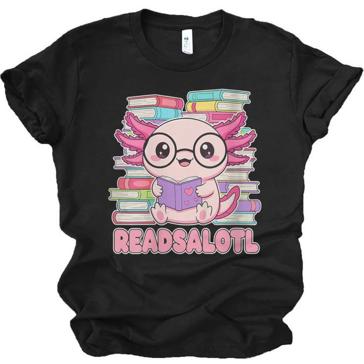 Readsalotl Axolotl Reading Book Bookworm Unisex Jersey T-Shirt