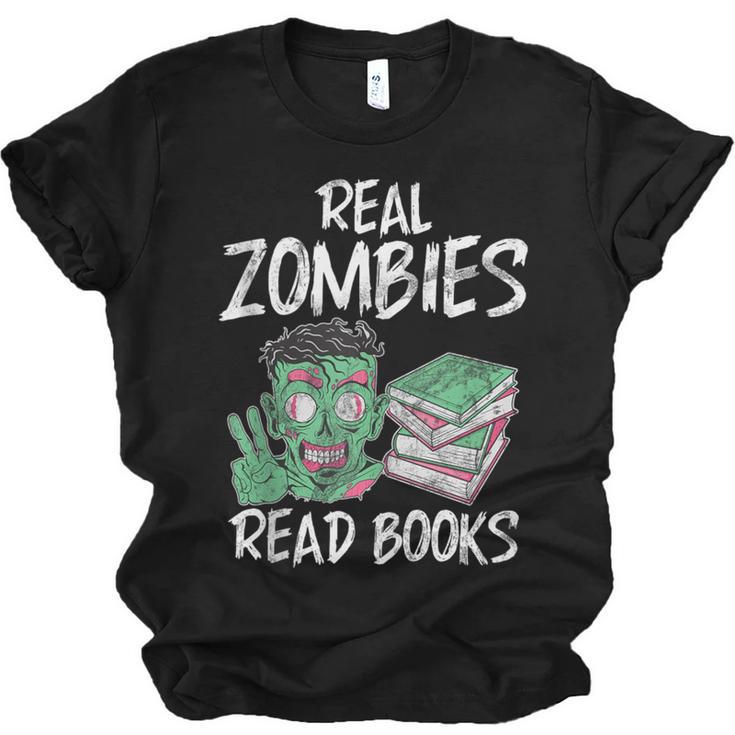Real Zombies Read Books Zombie Unisex Jersey T-Shirt