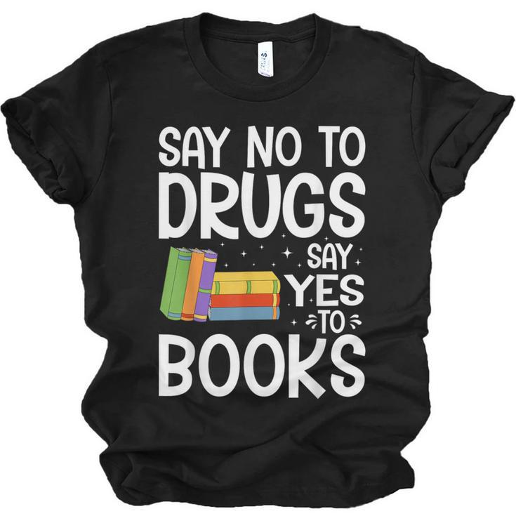 Red Ribbon Week Say No To Drugs Say Yes To Books Drug Free Unisex Jersey T-Shirt