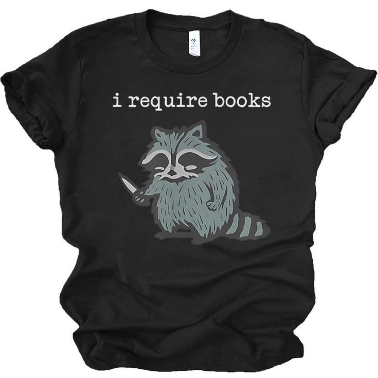 i Require Books Raccoon Unisex Jersey T-Shirt