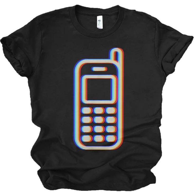 Retro Cell Vintage Mobile Phone 90s Nostalgia Vaporwave Fun Unisex Jersey T-Shirt