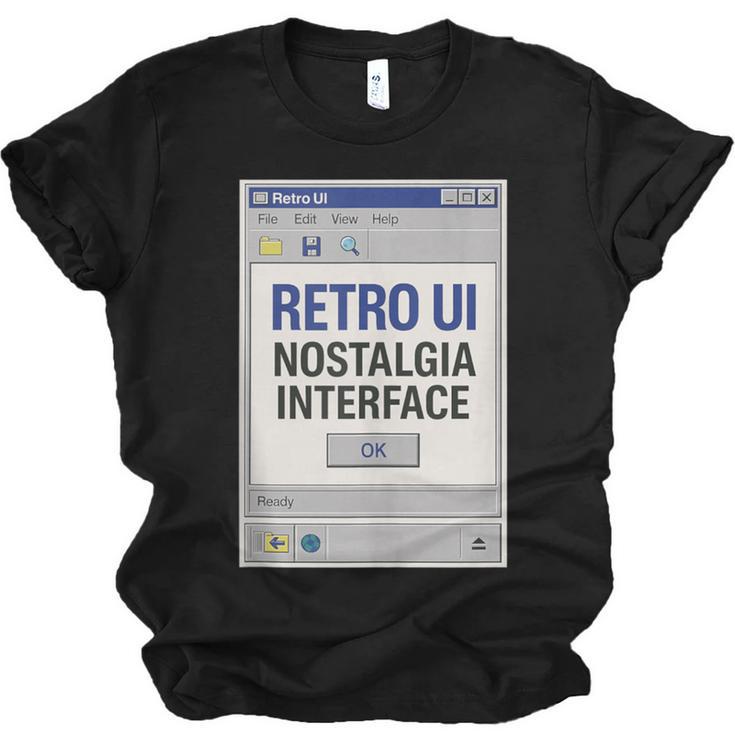 Retro Computer Dialog Box 90s Desktop Interface Nostalgia Unisex Jersey T-Shirt