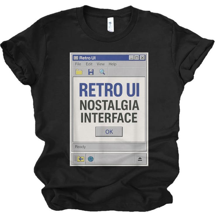 Retro Computer Dialog Box 90s Desktop Interface Nostalgia Unisex Jersey T-Shirt