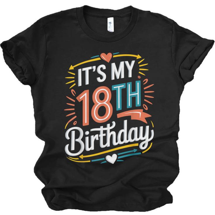 Retro It's My 18th Birthday Boho Nostalgia Women Kids Unisex Jersey T-Shirt
