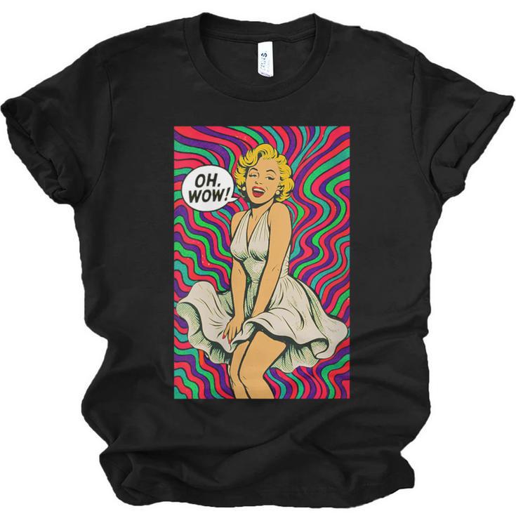 Retro Pop Art Vintage Style Blonde Psychedelic 50s Nostalgia Unisex Jersey T-Shirt