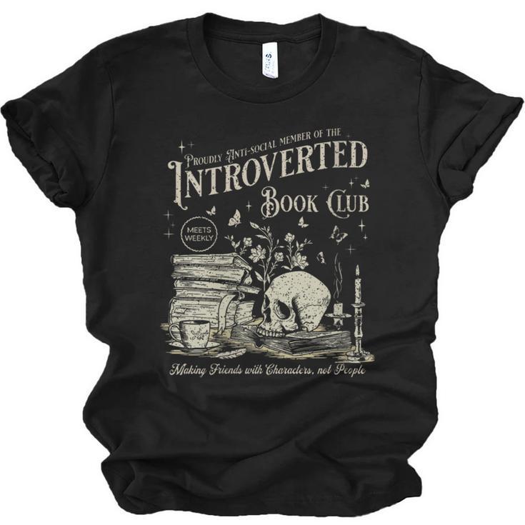 Retro Proud Anti Social Member Of Introverted Book Club Unisex Jersey T-Shirt