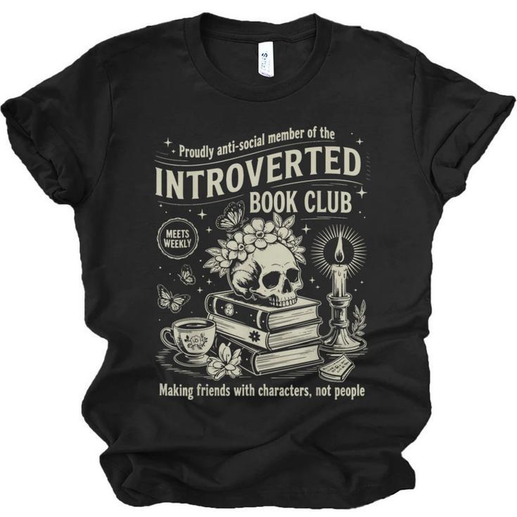 Retro Proud Anti Social Member Of Introverted Book Club Unisex Jersey T-Shirt
