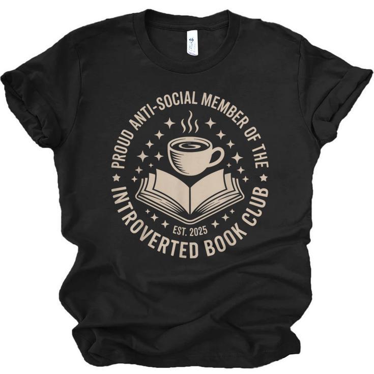 Retro Proud Introverted Book Club Anti Social Reader Unisex Jersey T-Shirt