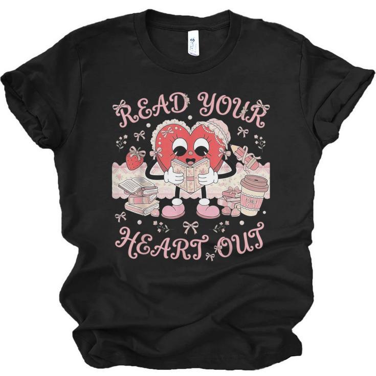 Retro Read Your Heart Out Valentine’s Day Teacher Book Lover Unisex Jersey T-Shirt