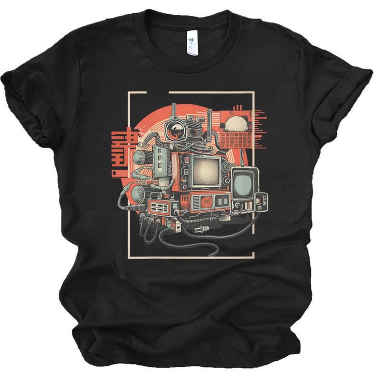 Retro Tech Stack 80s 90s Nostalgia Analog TV Cameras Unisex Jersey T-Shirt