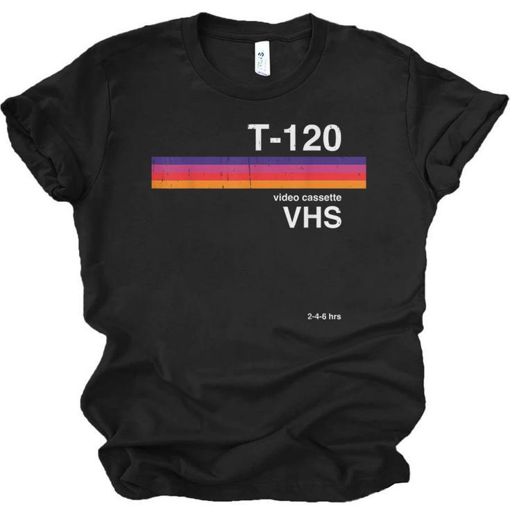 Retro VHS Tape Graphics 80s 90s Nostalgia Costume Unisex Jersey T-Shirt