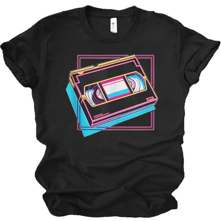 Retro VHS Vaporwave Video Cassette Nostalgia Geek Chic Unisex Jersey T-Shirt