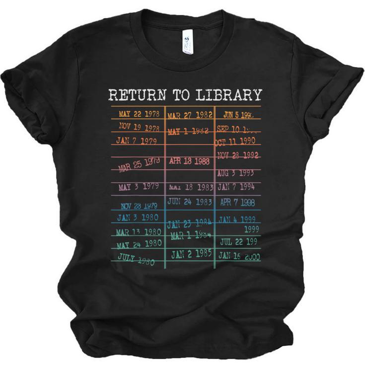 Return To Library Card Book Due Date Bookish Reading Unisex Jersey T-Shirt