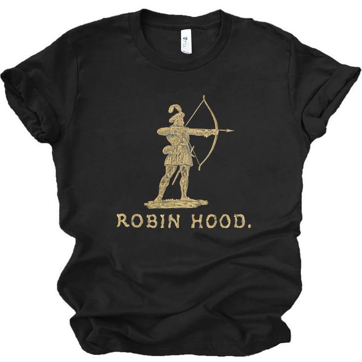 Robin Hood The Archer Book Cover Illustration In Gold Unisex Jersey T-Shirt