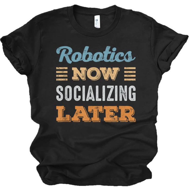 Robotics Now Minimal Socializing Introvert Vintage Unisex Jersey T-Shirt