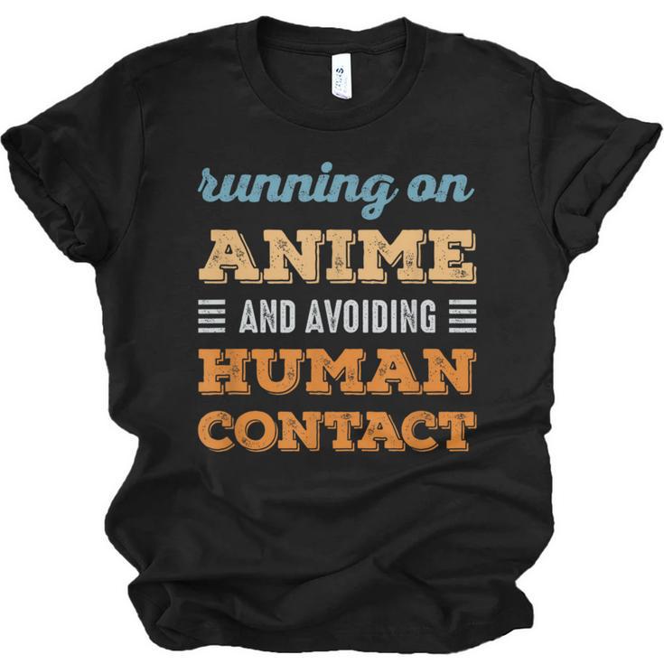 Running On Anime Social Introvert Humor Vintage Unisex Jersey T-Shirt