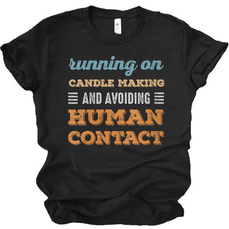 Running On Candle Making Social Introvert Humor Vintage Unisex Jersey T-Shirt