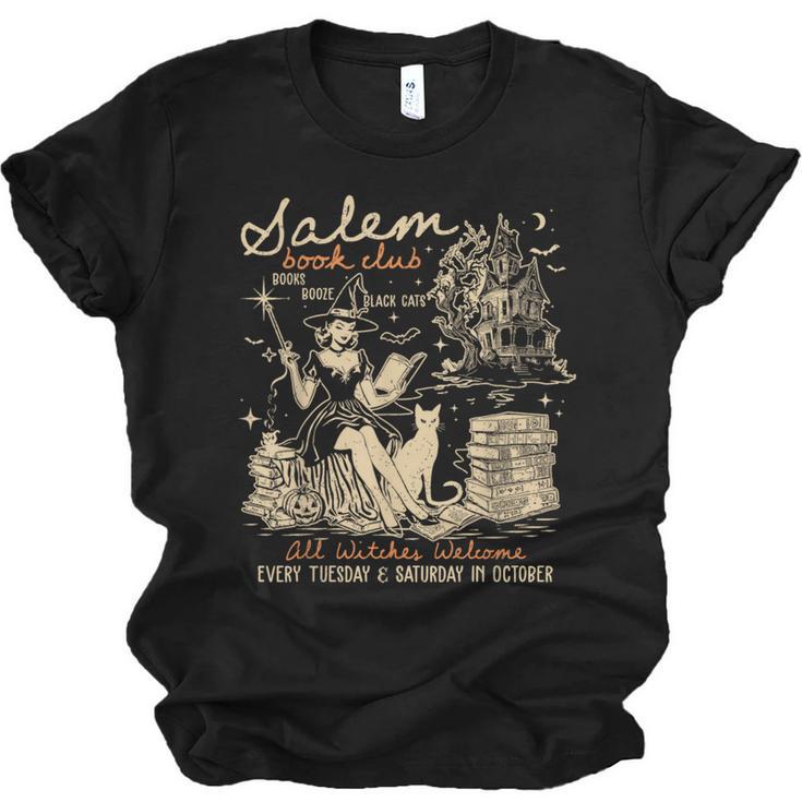 Salem Book Club Witches Witchy Witch Spooky Season Halloween Unisex Jersey T-Shirt