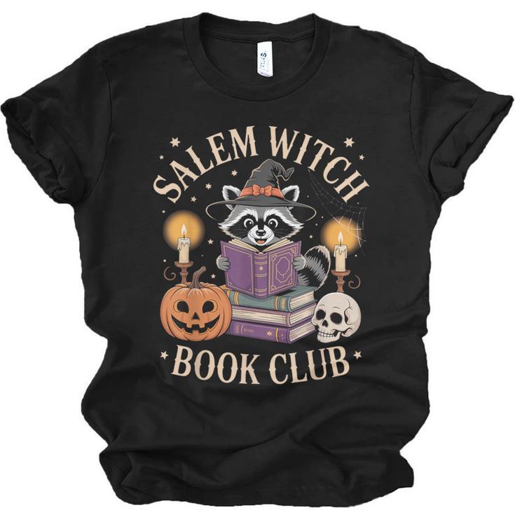Salem Witch Book Club Bookish Halloween Raccoon Witchcraft Unisex Jersey T-Shirt