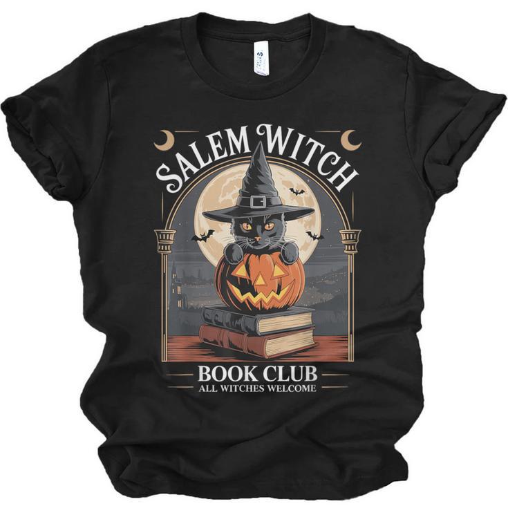 Salem Witch Book Club All Witches Welcome Halloween Reading Unisex Jersey T-Shirt