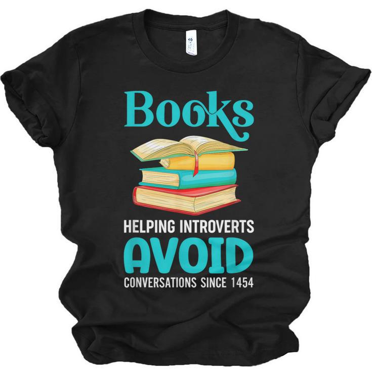 Sarcastic Books Anti Social Introvert Book Conversation Unisex Jersey T-Shirt