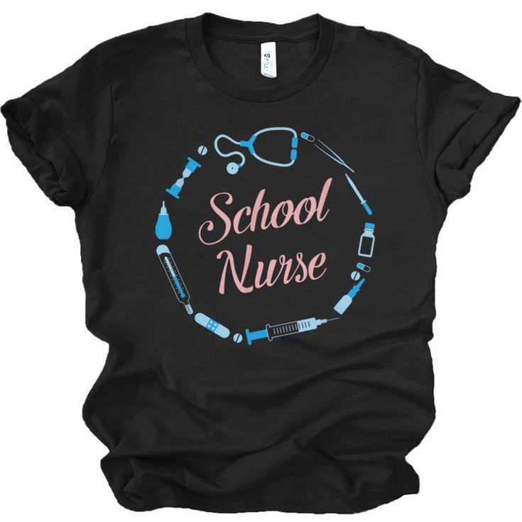 School Nurse Cute Adult Graduation Tshirt Nurses Fun Unisex Jersey T-Shirt