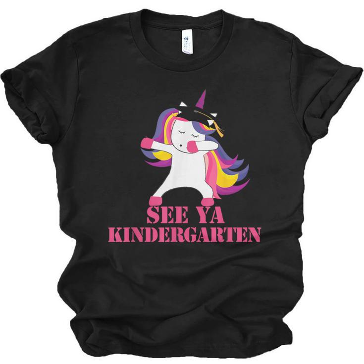 See Ya Kindergarten DABBING Unicorn Graduation Meme Unisex Jersey T-Shirt
