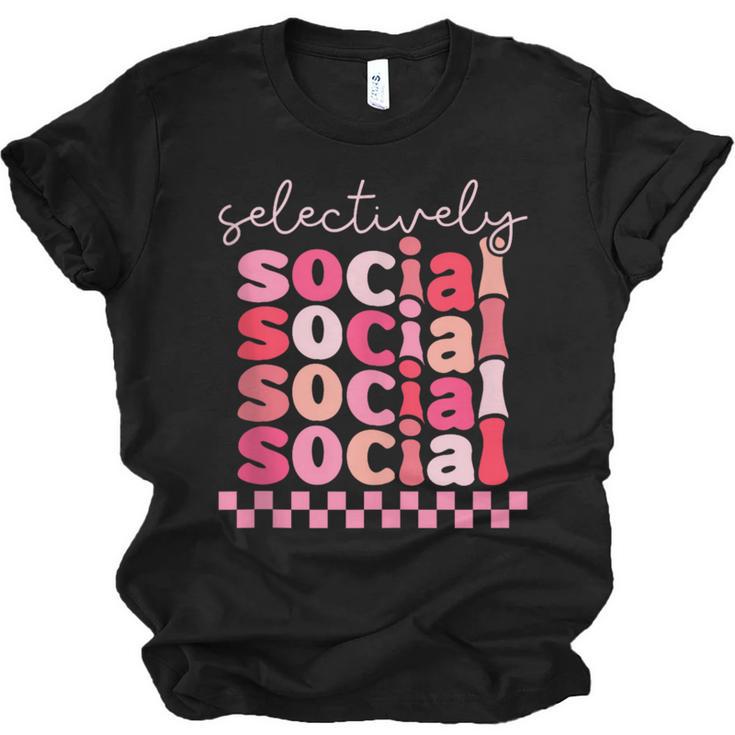 Selectively Social Sarcastic Introvert Humor Unisex Jersey T-Shirt