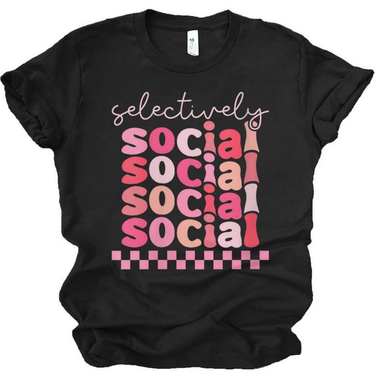 Selectively Social Sarcastic Introvert Humor Unisex Jersey T-Shirt