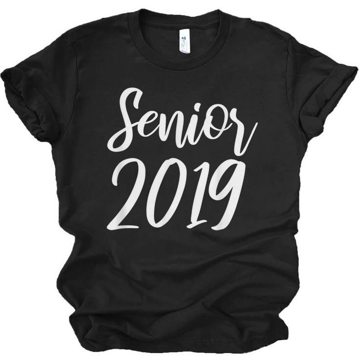 Senior 2019 Calligraphy Shirt Graduation For Adult Men Unisex Jersey T-Shirt