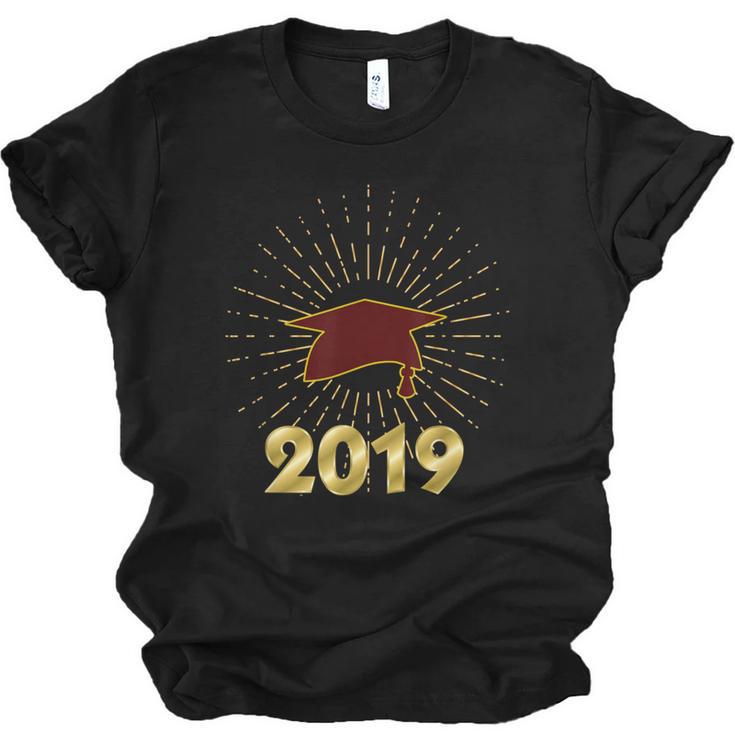 Senior 2019 Graduation Shirt Burgundy Gold Class Colors G23 Unisex Jersey T-Shirt