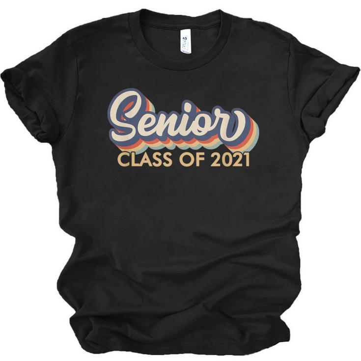 Senior 2021 Grad Shirt Retro 2021 Graduation Unisex Jersey T-Shirt