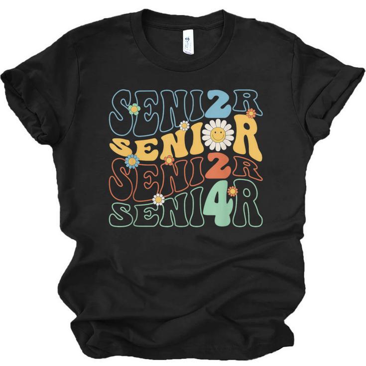 Senior 2024 Groovy Retro Class Of 2024 Graduation Senior 24 Unisex Jersey T-Shirt