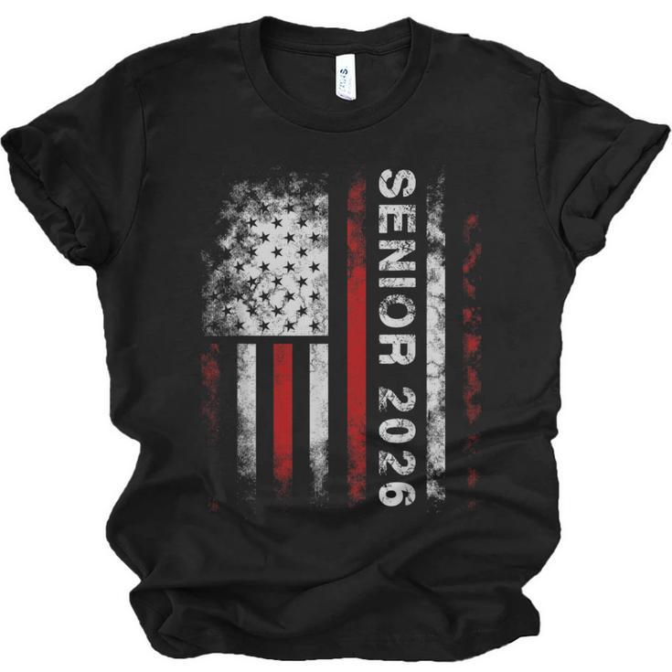 Senior 2026 American Flag Shirt USA Graduation Class Of 2026 Unisex Jersey T-Shirt