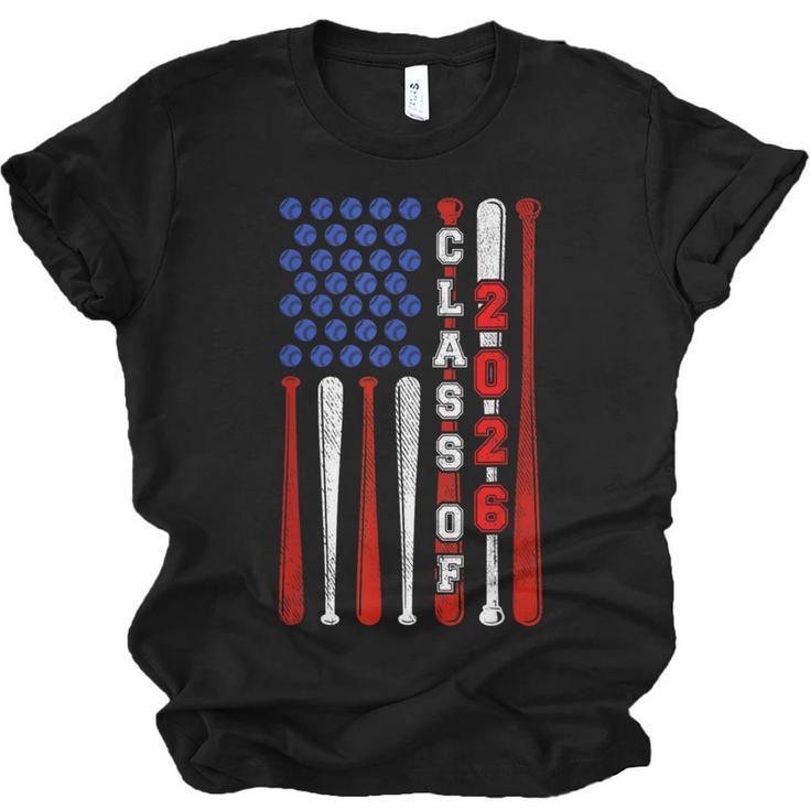 Senior 2026 Baseball American Flag Class Of 2026 Graduation Unisex Jersey T-Shirt