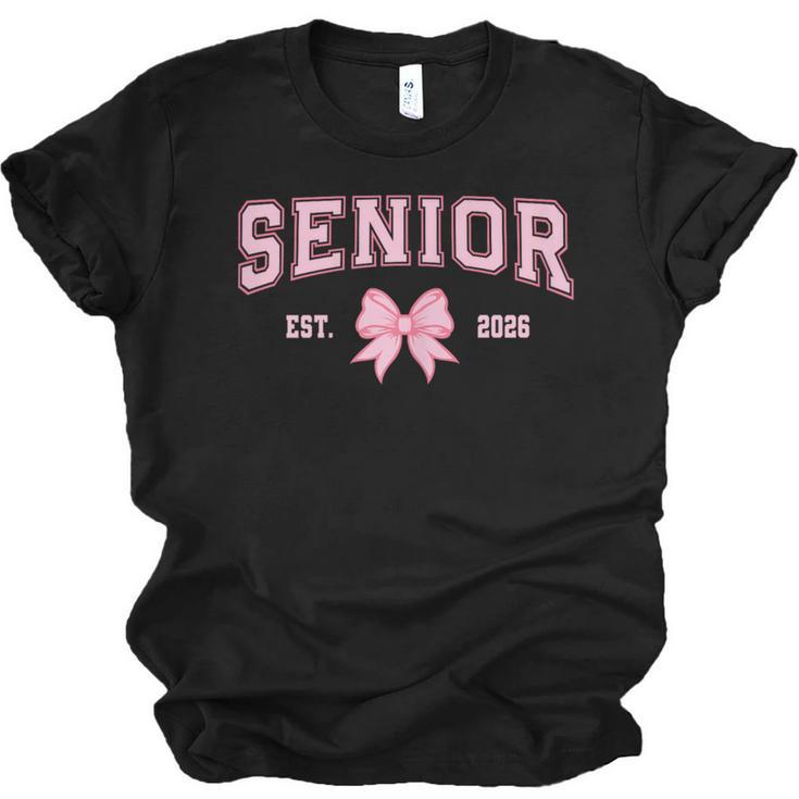 Senior 2026 Class Of 2026 Coquette Pink Bow Graduation 2026 Unisex Jersey T-Shirt
