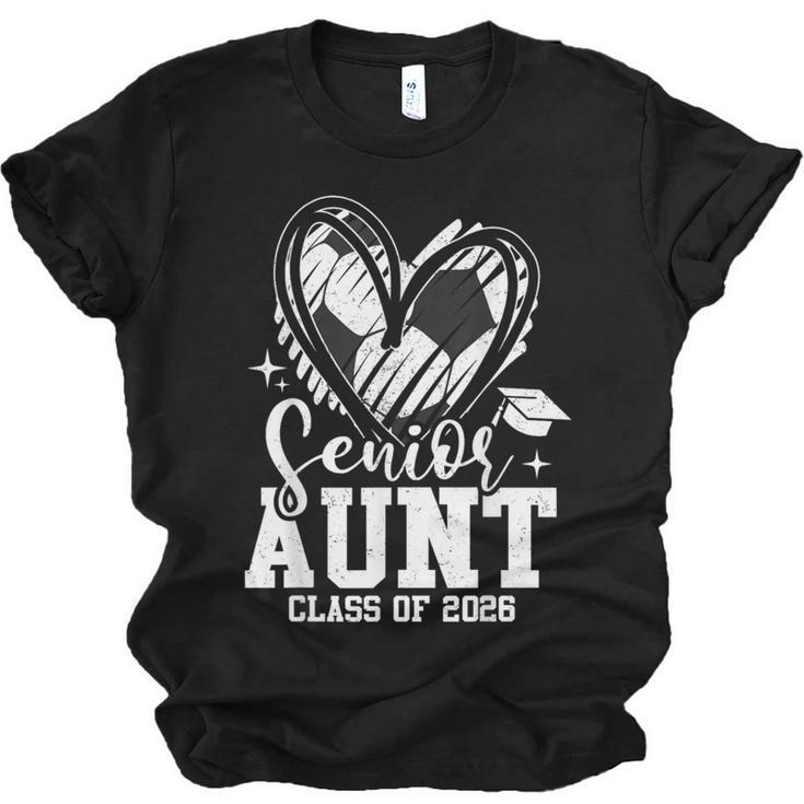 Senior Aunt Class Of 2026 Soccer Graduation Heart Unisex Jersey T-Shirt