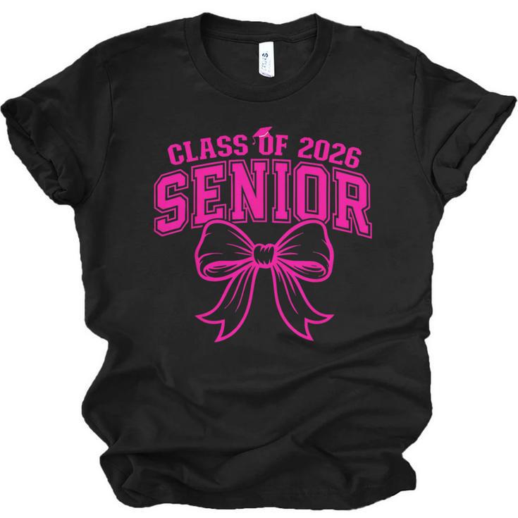 Senior Class Of 2026 Coquette Pink Bow Graduation 2026 Unisex Jersey T-Shirt
