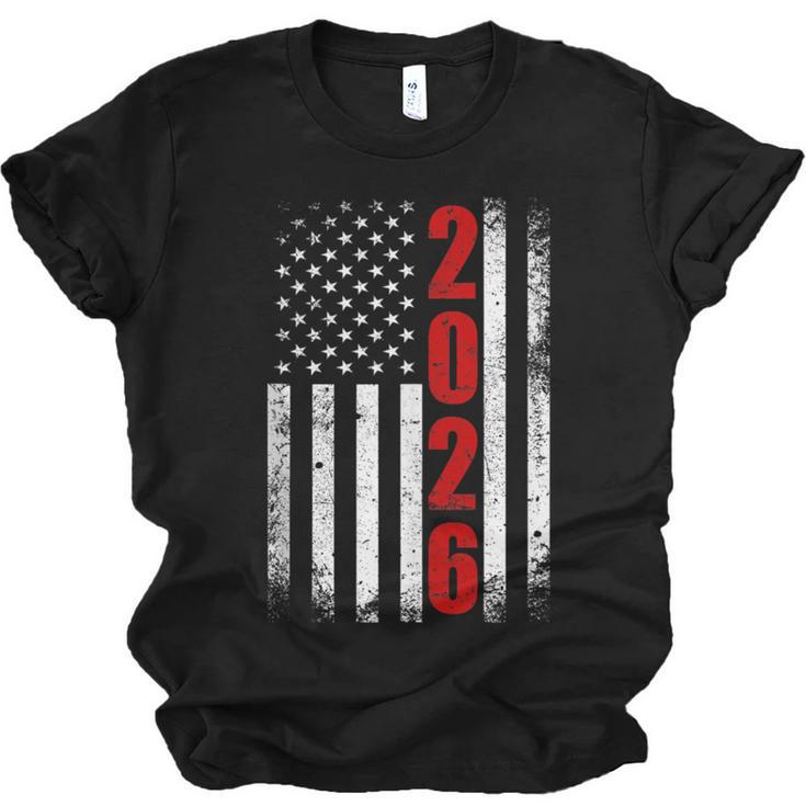 Senior Class Of 2026 Patriotic American USA Flag Graduation Unisex Jersey T-Shirt